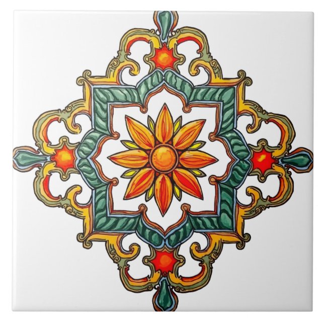 Azulejo Colorido, marroquí,mosaico, (Frente)