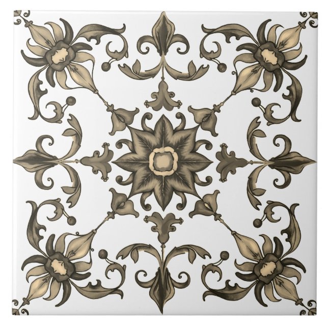 Azulejo Colorido, mediterráneo, mosaico, verde, (Frente)