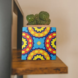 Azulejo Colorido mosaico geométrico étnico Mandala marroqu