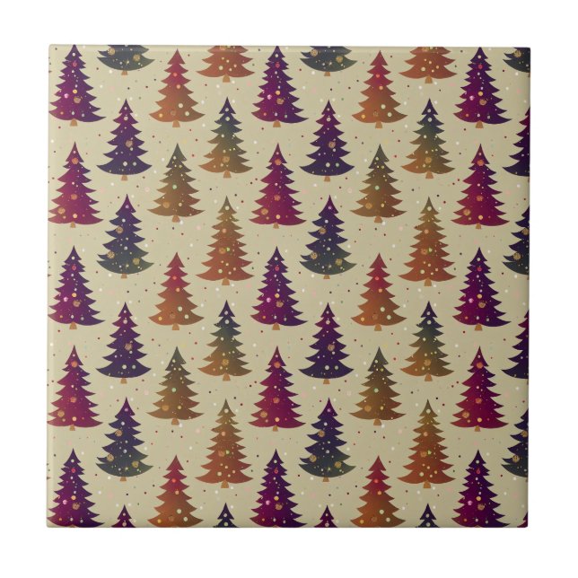 Azulejo Colorido patrón de repetición de árbol de Navidad  (Frente)