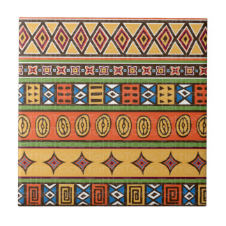Azulejo Colorido Patrón Tribal Nativo Tile Cerámico