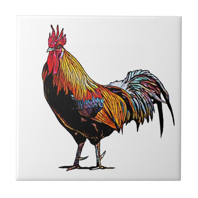 Azulejo Colorido Rooster (Frente)