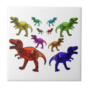 Azulejo Colorido T-Rex