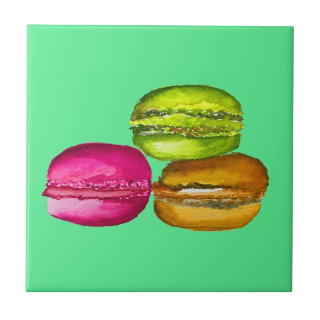 Azulejo Coloridos Macarons acuarela arte funky (Frente)