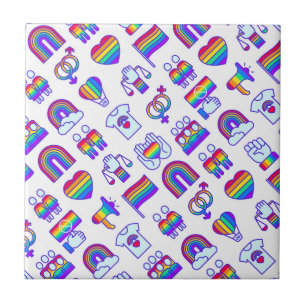 Azulejo Coloridos patrones de iconos arco iris