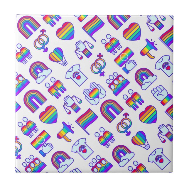 Azulejo Coloridos patrones de iconos arco iris (Frente)