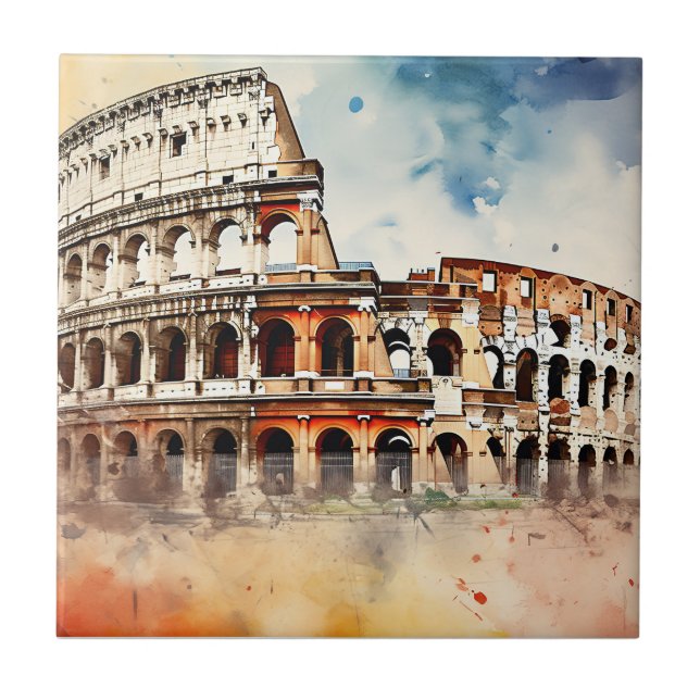 Azulejo Colosseo - Roma Italia (Frente)