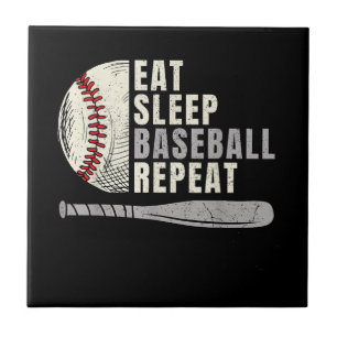 Azulejo Come Dormir Béisbol Repetir Divertido Jugador de B