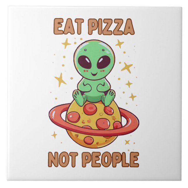 Azulejo Come pizza no personas (Frente)