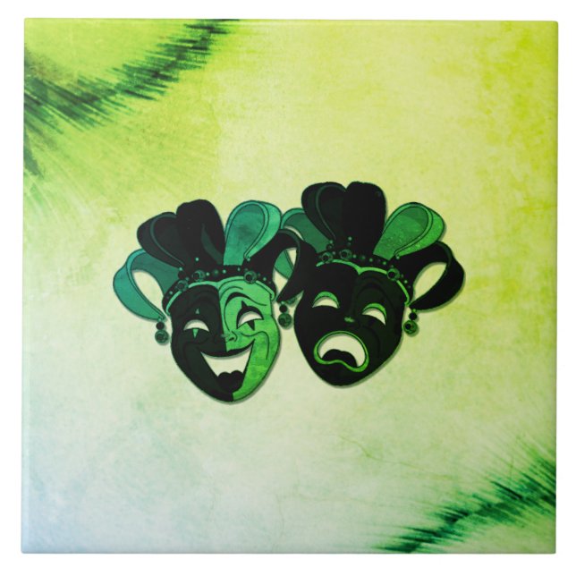 Azulejo Comedia y Tragedia Diseñan Teatro Verde (Frente)