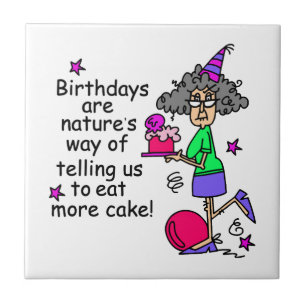 Azulejo Comer más humor de cumpleaños de pasteles