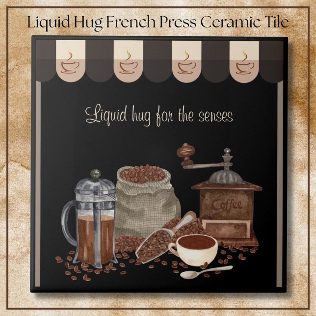 Azulejo Comforting Liquid Hug French Press Coffee Art (Comforting Liquid Hug French Press Coffee Art)