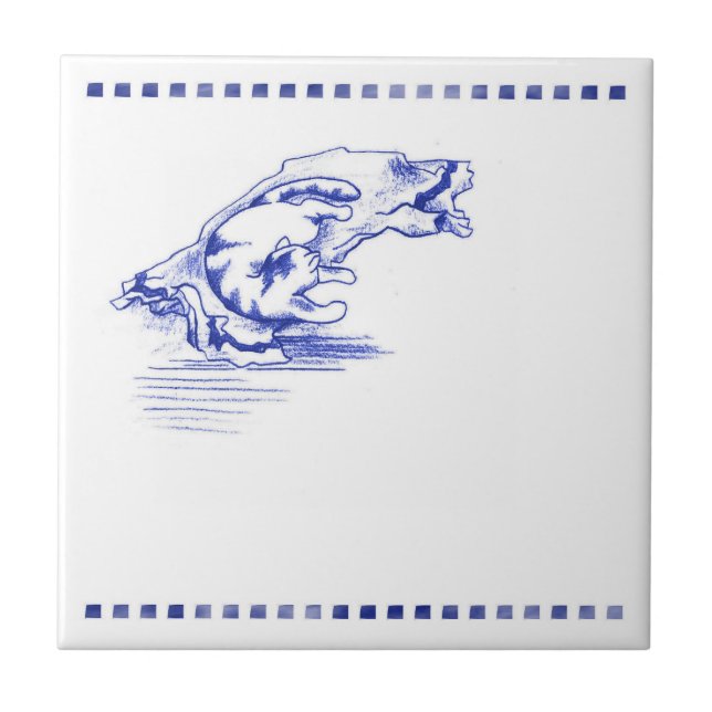 Azulejo Comfy Toalla Kitty Cat Baño Toile Aspecto (Frente)