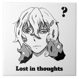Azulejo Comic lineart Lost in Thoughts