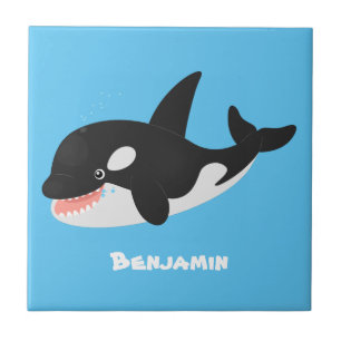 Azulejo Cómico asesino ballena orca personalizado lindo il