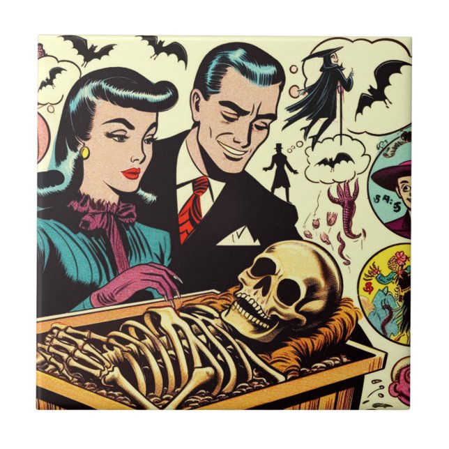 Azulejo Comics de parejas de Góticos retro (Frente)