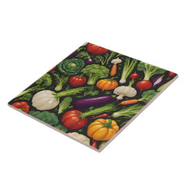 Azulejo Comida saludable Feliz Colección de Verduras