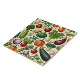 Azulejo Comida saludable Feliz Colección de Verduras