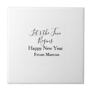 Azulejo comienza la diversión feliz año nuevo nombre año s