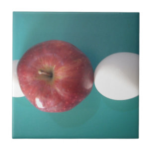 Azulejo Compañeros de desayuno: Dos huevos y una manzana n