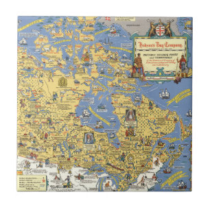 Azulejo Compañía de la bahía del Hudson - mapa de Canad