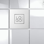 Azulejo Compañía de marca con logotipo comercial de Person<br><div class="desc">Diseñe el logotipo de su personalizado de cerámica con esta plantilla editable,  con el logotipo cuadrado. Añade fácilmente tu logotipo haciendo clic en la opción "personalizar".</div>