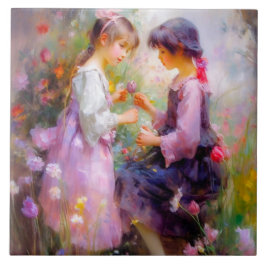 Azulejo Compartir Rosas y amistad