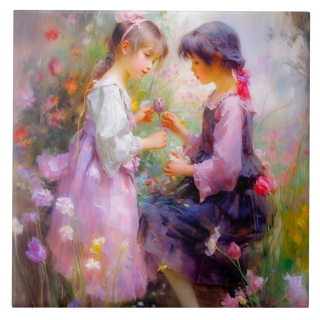 Azulejo Compartir Rosas y amistad (Frente)