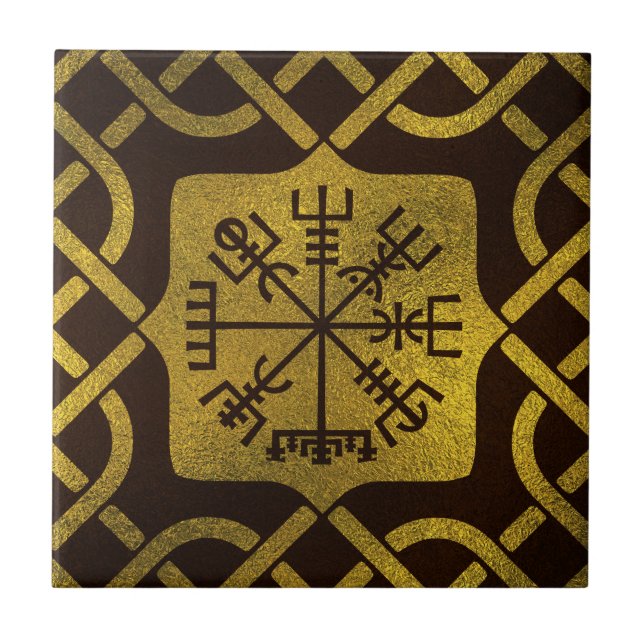 Azulejo Compás de la navegación de Vegvisir - de Viking (Frente)