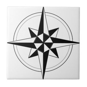 Azulejo Compás náutico negro