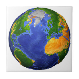 Azulejo Completa La Tierra Mostrando Datos Topográficos.