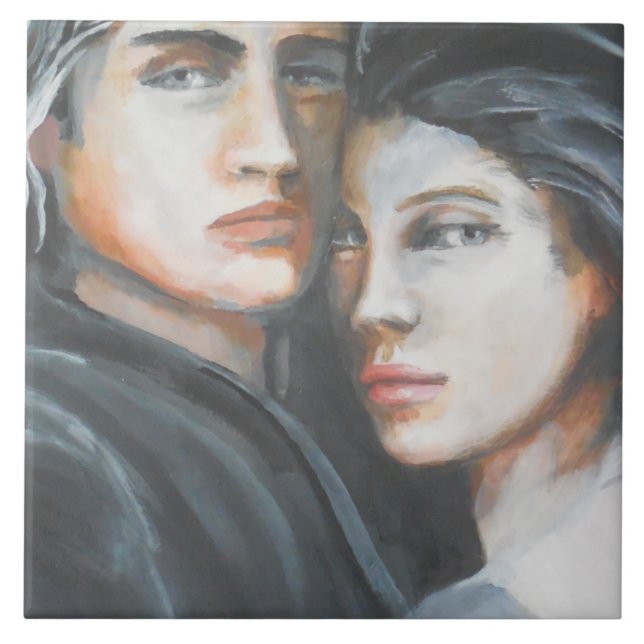 Azulejo Complicidad de una pareja (Frente)