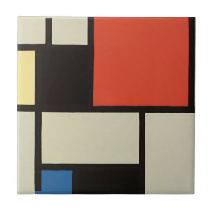 Azulejo Composición Mondrina Arte de pintura abstracta mod