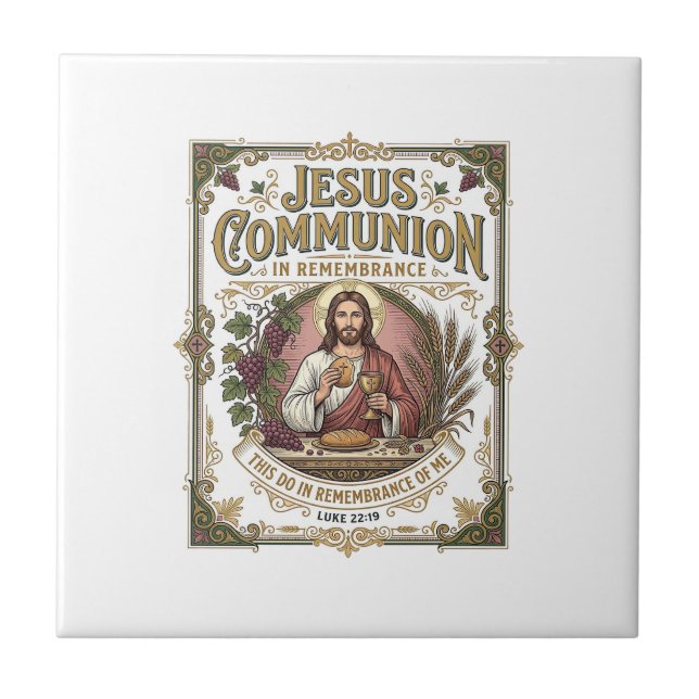 Azulejo Comunión de Jesús Comunión de Jesús Fe Cristiana V (Frente)