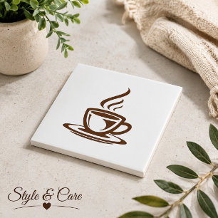 Azulejo con diseño de marca de taza de café para c