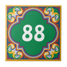 Azulejo 💛 🧡 💚 Con el número de la casa Azulejos, Cera d