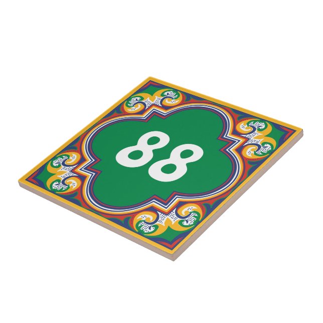 Azulejo 💛 🧡 💚 Con el número de la casa Azulejos, Cera d (Lado)