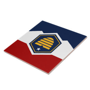 Azulejo con la bandera del estado de Utah, EE. UU.