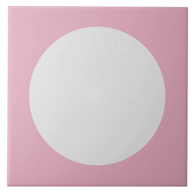 Azulejo con patrón de lunares rosa y blanco modern (Frente)