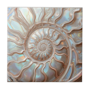 Azulejo Concha de Abulón y Nautilus Perla