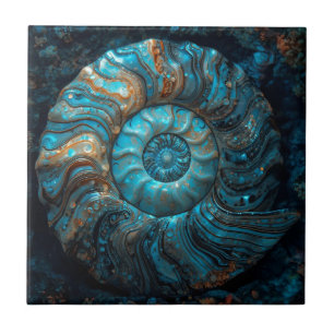 Azulejo Concha de Abulón y Nautilus Perla