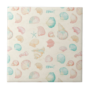 Azulejo Concha de caracol pastel estrella de mar azul melo