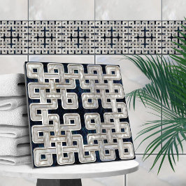 Azulejo Concha de nudo celta abulina y perla