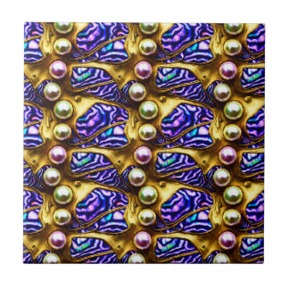 Azulejo concha de Pearl puau que repite un patrón de glam 