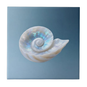 Azulejo Concha Espiral de Nautilus Irisado