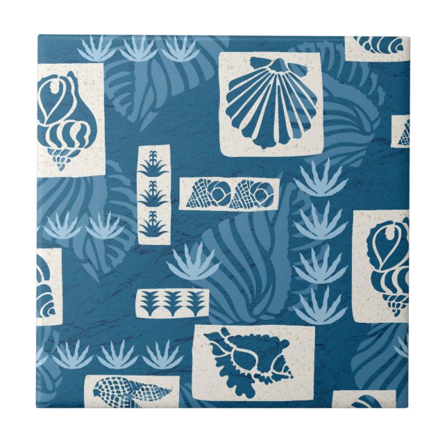 Azulejo Conchas submarinas de Kua Bay Hawaiian (Frente)