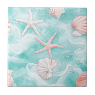 Azulejo Conchas y Patrón de Olas del Océano (1)