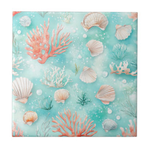 Azulejo Conchas y Patrón de Olas del Océano (2)