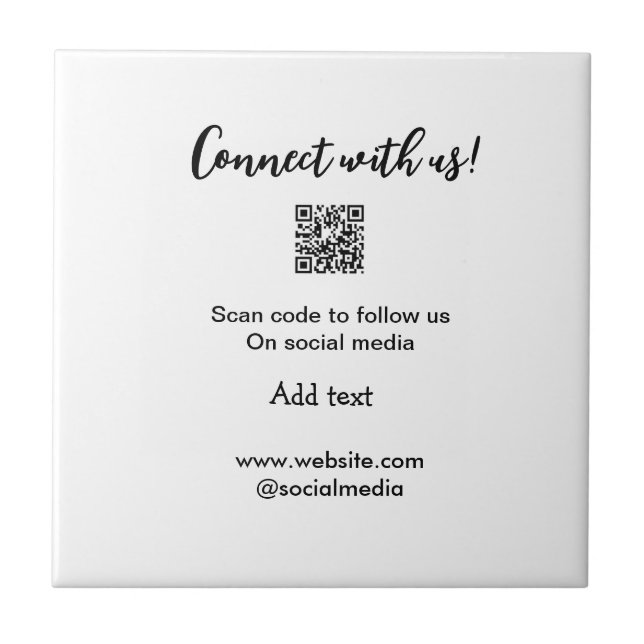 Azulejo Conectar con nosotros escanear código QR agregar c (Frente)