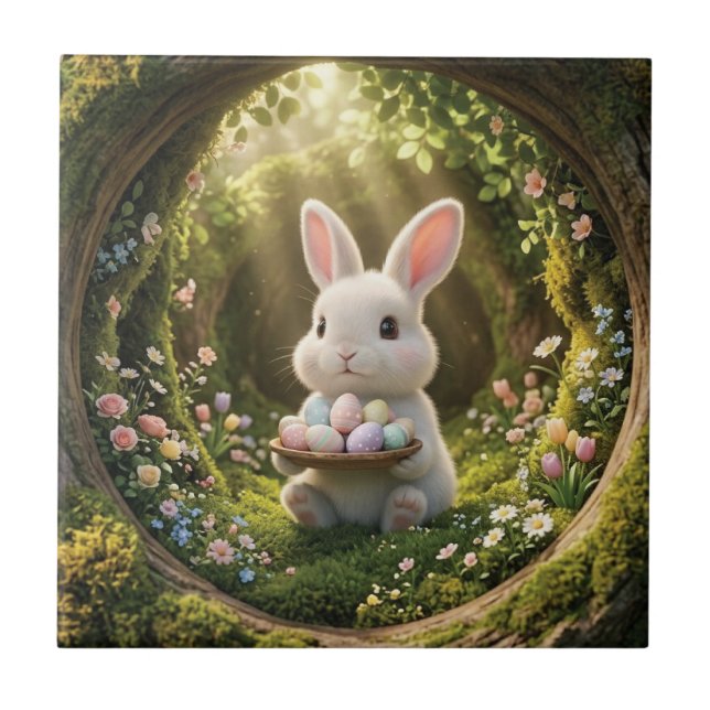 Azulejo Conejito de Pascua adorable (Frente)